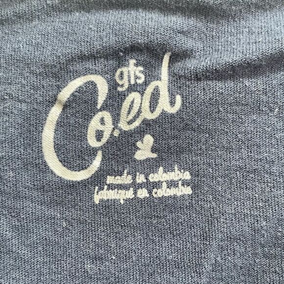 GFS CoEd large navy blue NAVY t shirt gold sparkle - Picture 5 of 7